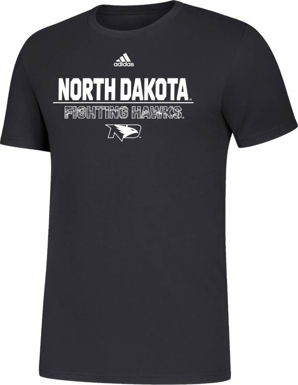 adidas Men's North Dakota Fighting Hawks Black Amplifier T-Shirt