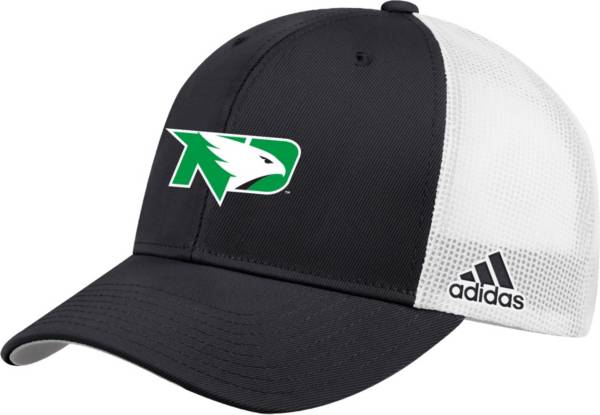 adidas Men's North Dakota Fighting Hawks Black Adjustable Trucker Hat