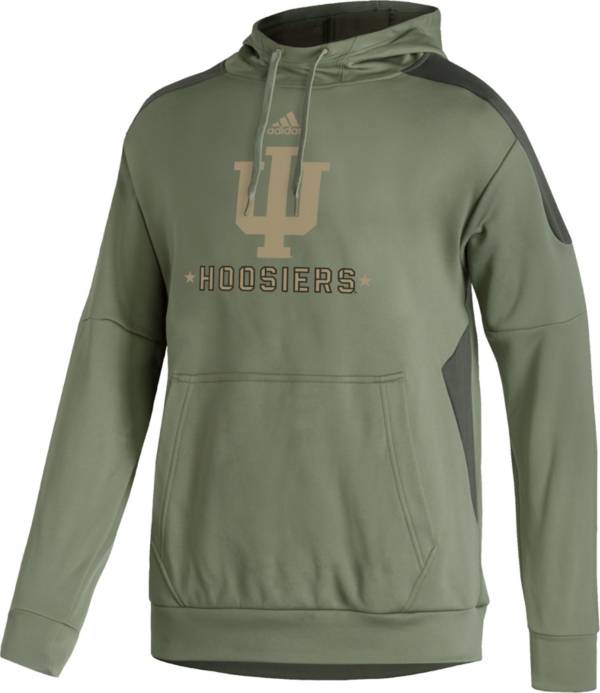 adidas Men's Indiana Hoosiers Green 'Veterans Day' Pullover Hoodie