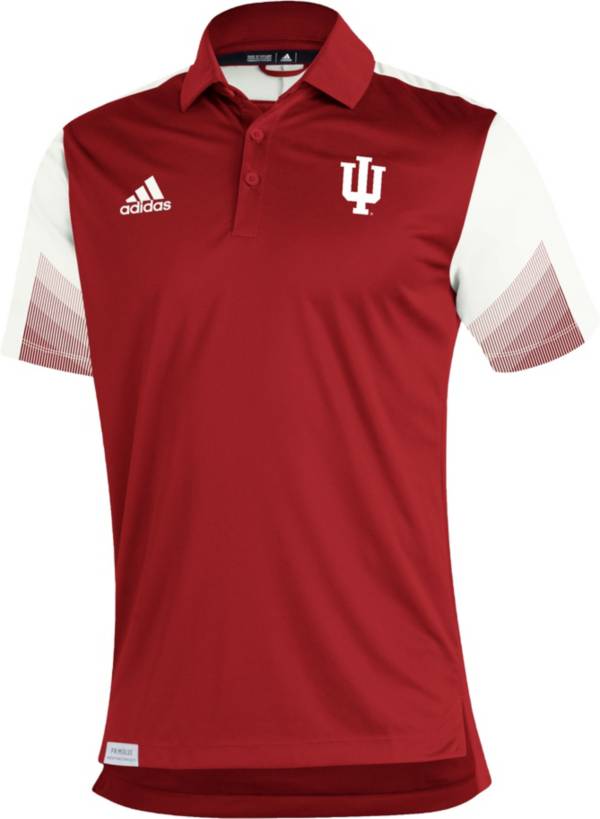 adidas Men's Indiana Hoosiers Crimson Primeblue Sideline Performance Polo