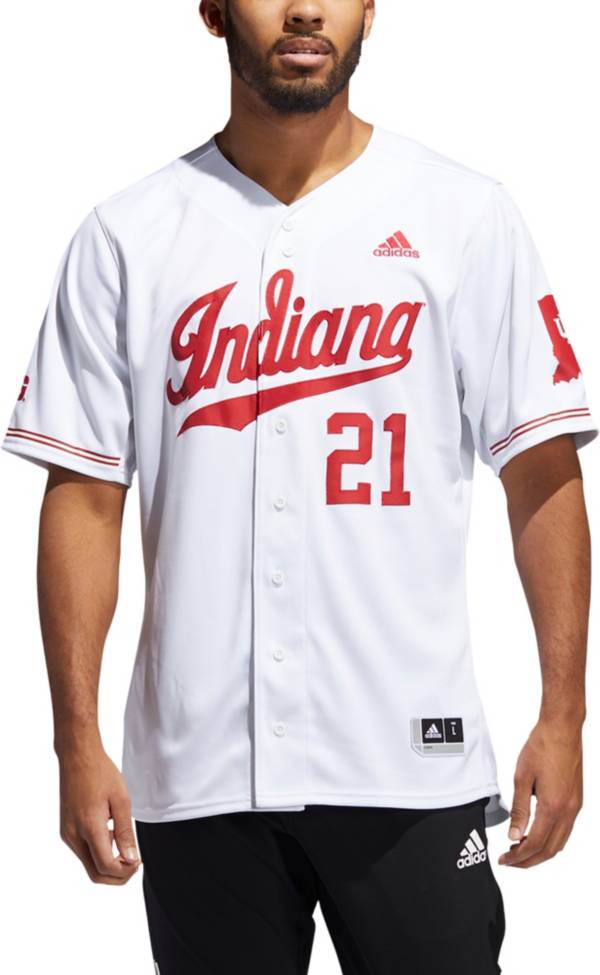 adidas Men's Indiana Hoosiers White #21 Replica Baseball Jersey