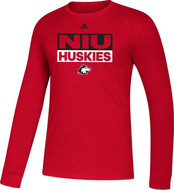 adidas Men's Northern Illinois Huskies Cardinal Amplifier Long Sleeve T-Shirt