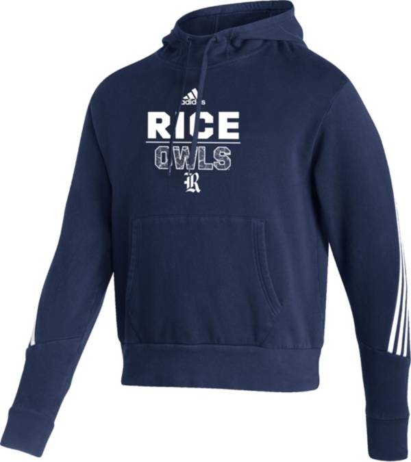 adidas Men's Rice Owls Blue Fashion Pullover Hoodie