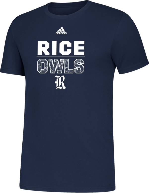 adidas Men's Rice Owls Blue Amplifier T-Shirt