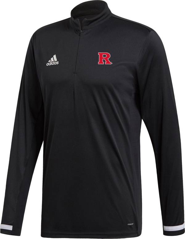 adidas Men's Rutgers Scarlet Knights Black Quarter-Zip Pullover Shirt