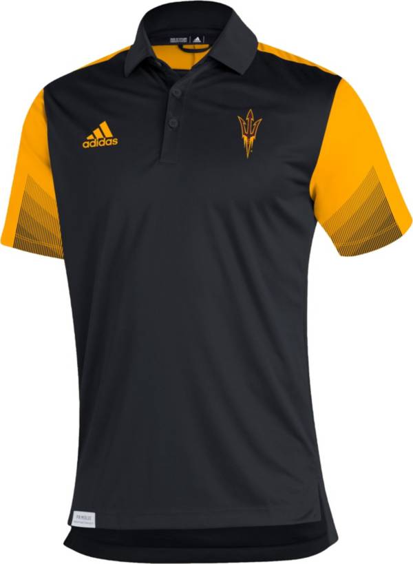 adidas Men's Arizona State Sun Devils Black Primeblue Sideline Performance Polo