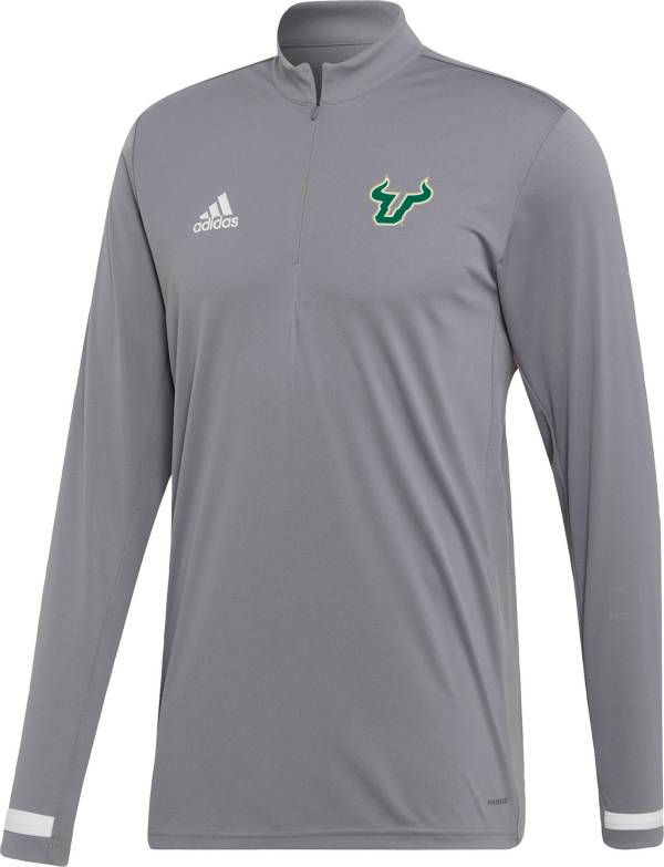 adidas Men's South Florida Bulls Grey Quarter-Zip Pullover Shirt