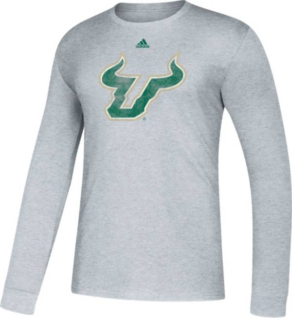 adidas Men's South Florida Bulls Grey Amplifier Long Sleeve T-Shirt