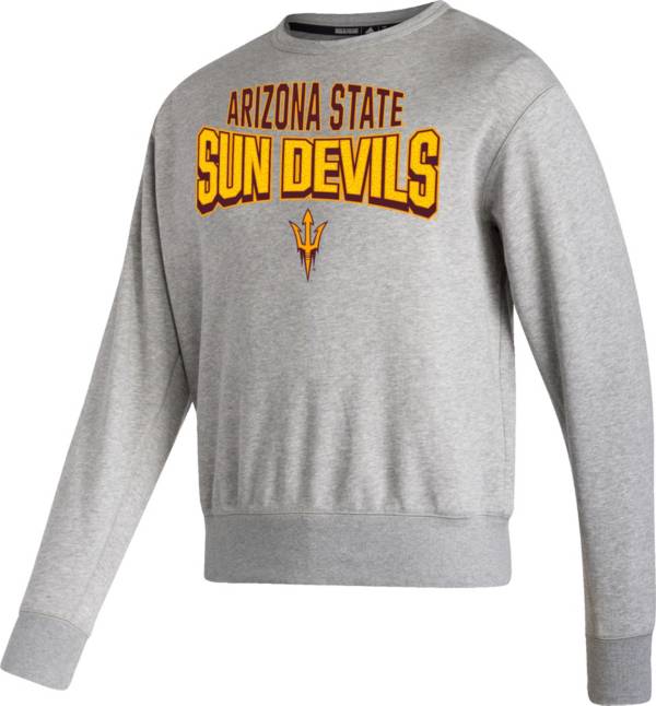adidas Men's Arizona State Sun Devils Grey Vintage Crew Pullover Sweatshirt