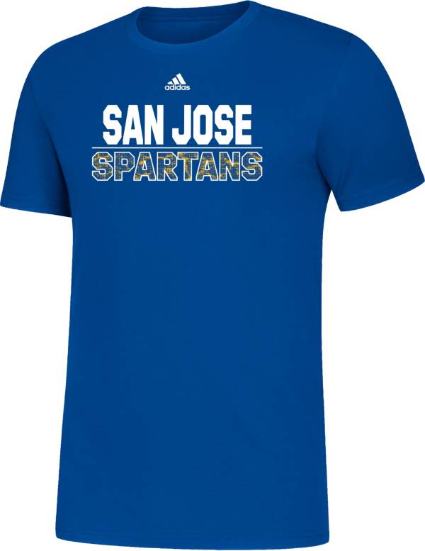 adidas Men's San Jose State Spartans Blue Amplifier T-Shirt