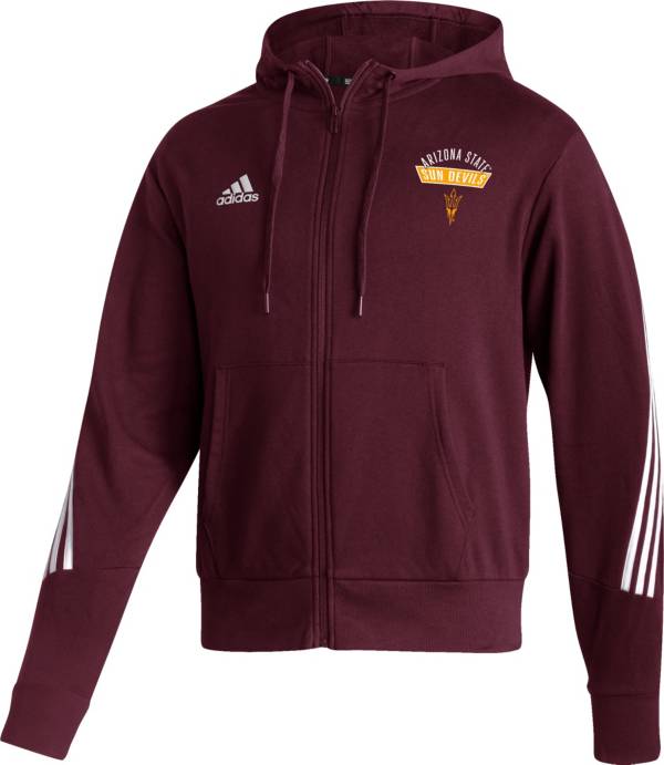 adidas Men's Arizona State Sun Devils Maroon Locker Room Full-Zip Hoodie