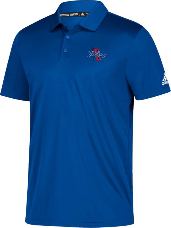 adidas Men's Tulsa Golden Hurricane Blue Grind Polo