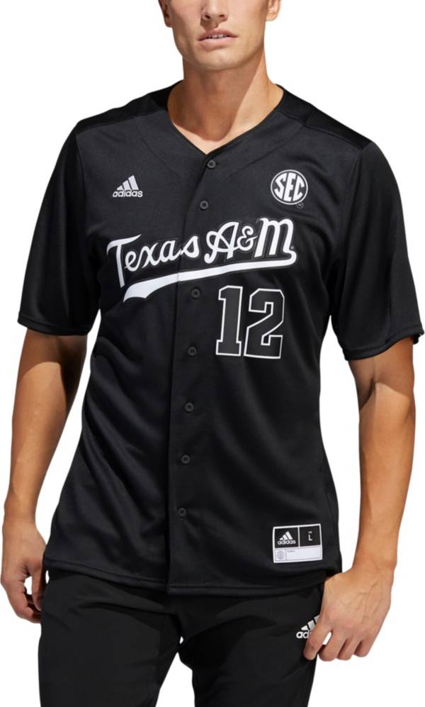 adidas Men's Texas A&M Aggies Black #12 Replica Baseball Jersey