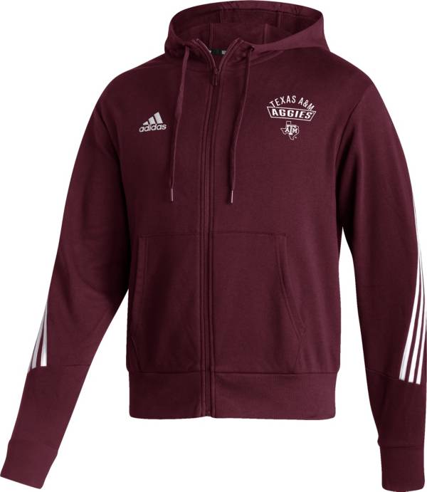 adidas Men's Texas A&M Aggies Maroon Locker Room Full-Zip Hoodie