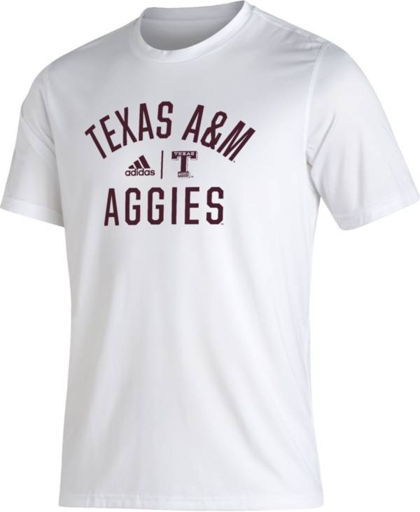 adidas Men's Texas A&M Aggies White Creator Performance T-Shirt