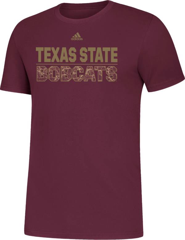 adidas Men's Texas State Bobcats Maroon Amplifier T-Shirt