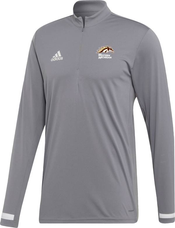 adidas Men's Western Michigan Broncos Grey Quarter-Zip Pullover Shirt