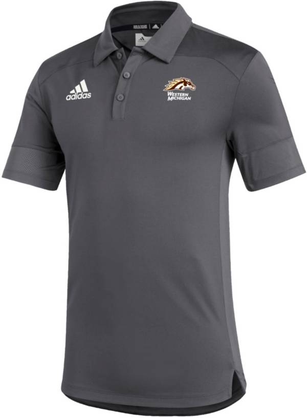adidas Men's Western Michigan Broncos Grey Under the Lights Coaches Sideline Polo