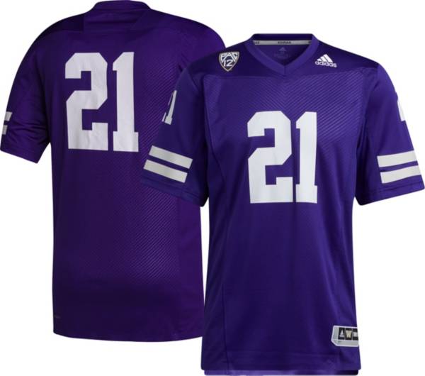 adidas Men's Washington Huskies #21 Purple ‘91 Throwback' Reverse Retro Replica Football Jersey