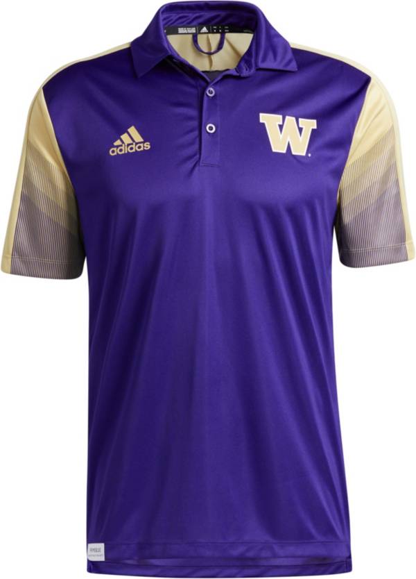 adidas Men's Washington Huskies Purple Primeblue Sideline Performance Polo