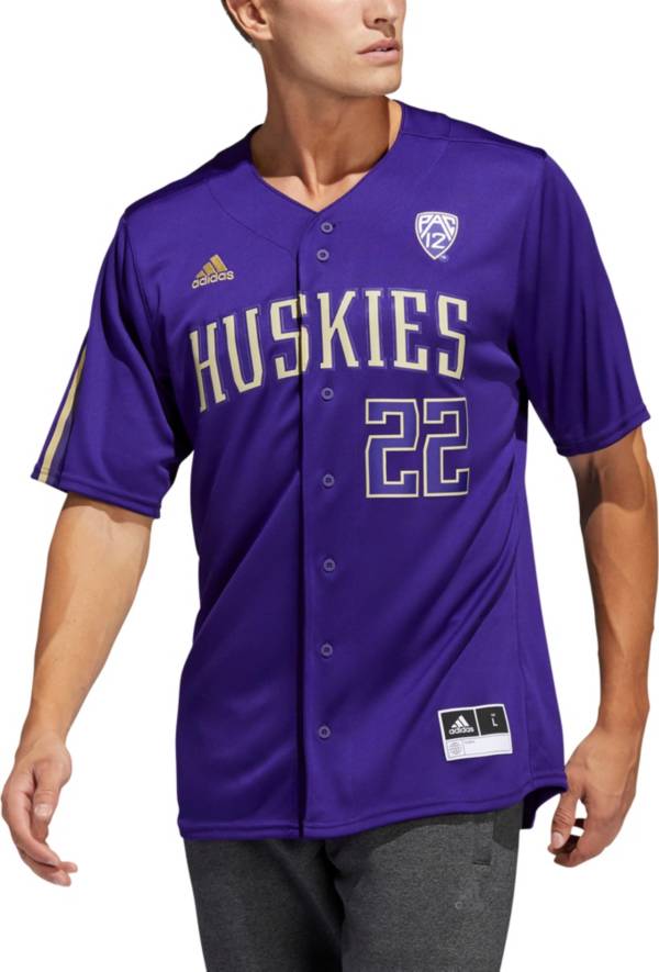 adidas Men's Washington Huskies Purple #22 Replica Baseball Jersey