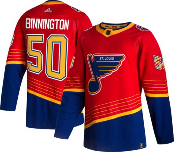 adidas Men's St. Louis Blues Jordan Binnington #50 Reverse Retro ADIZERO Authentic Jersey