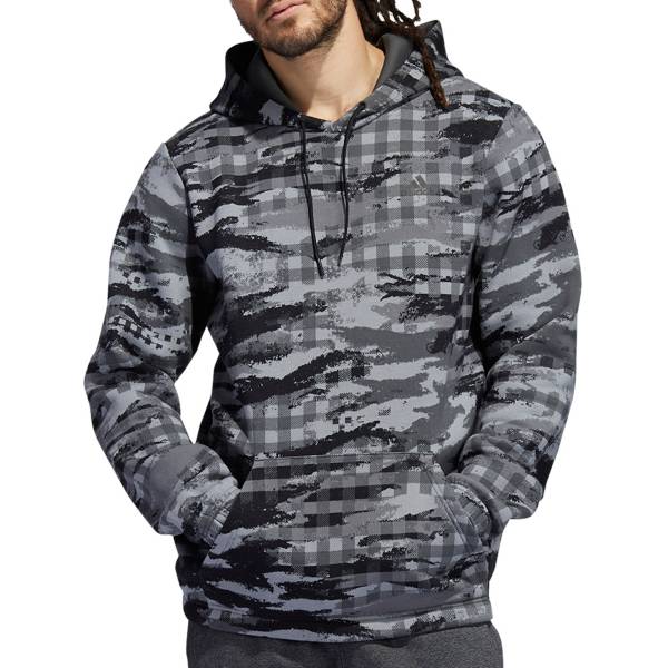 adidas Men's Primegreen Postgame Plaid Pullover Hoodie