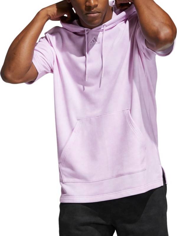 adidas Men's 3 Bar Wash Short Sleeve Hoodie