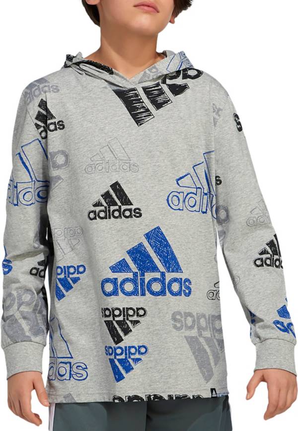 adidas Boys' Long Sleeve Brand Love Hooded T-Shirt product image