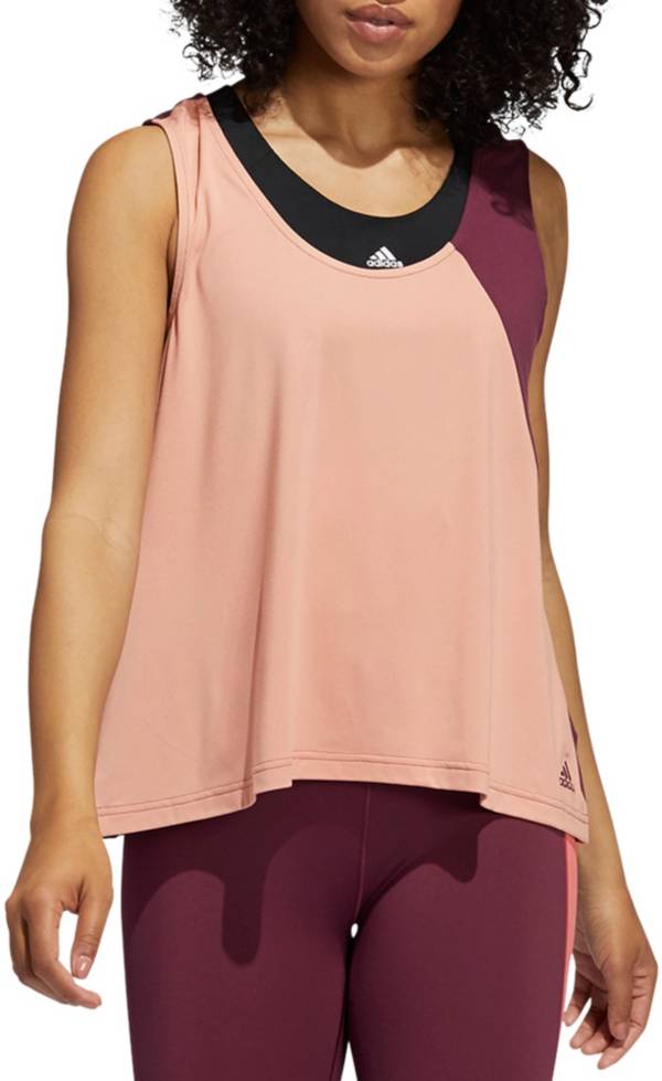 adidas Women's Fashion Scoop Neck Colorblock Tank Top