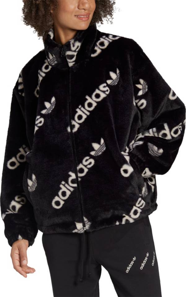 adidas Originals Women's Cropped Fur Full-Zip Jacket