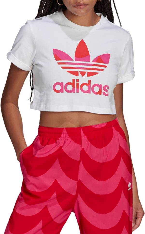 adidas Originals Women's Marimekko Cropped T-Shirt with Trefoil Print