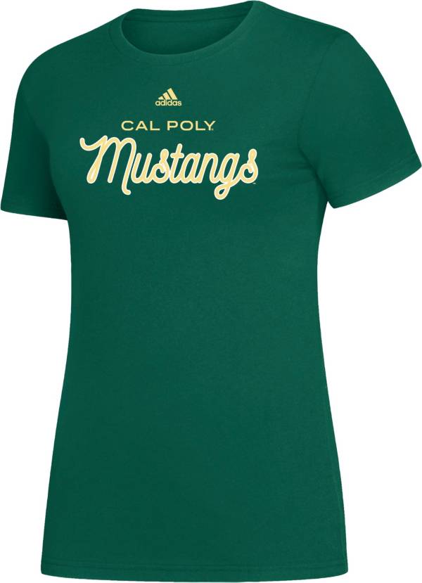 adidas Women's Cal Poly Mustangs Green Amplifier T-Shirt