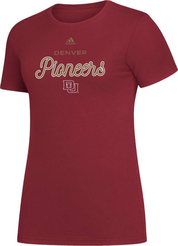 adidas Women's Denver Pioneers Crimson Amplifier T-Shirt