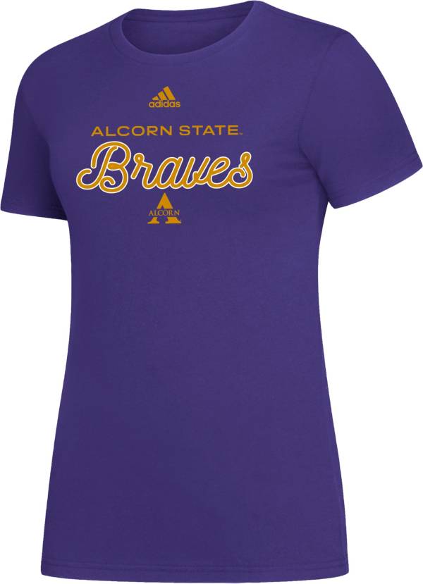 adidas Women's Alcorn State Braves Purple Amplifier T-Shirt