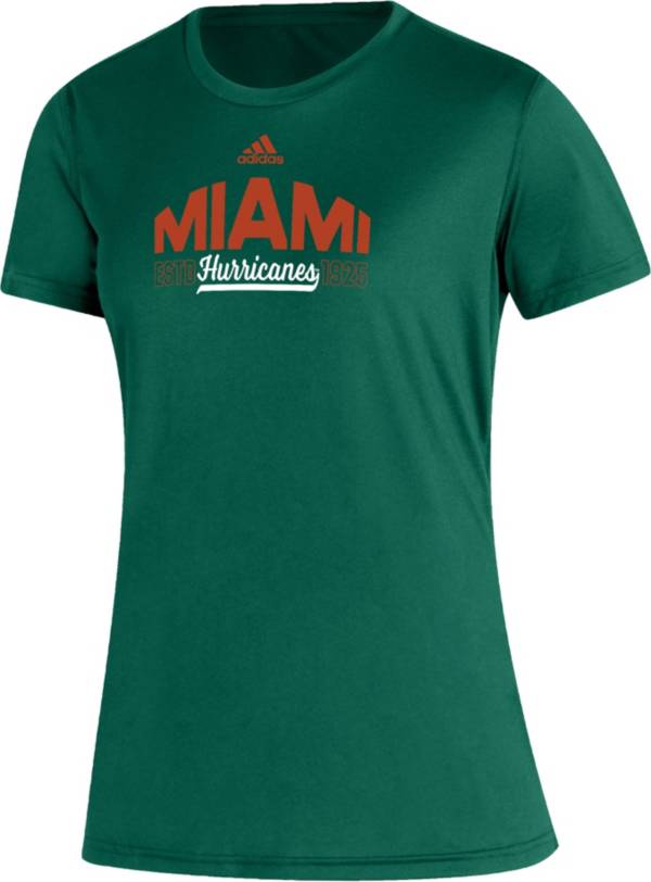 adidas Women's Miami Hurricanes Green Creator T-Shirt