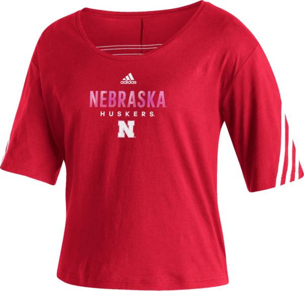 adidas Women's Nebraska Cornhuskers Scarlet Lifestyle T-Shirt