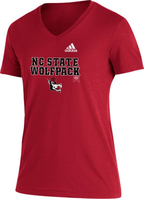 adidas Women's NC State Wolfpack Red Reverse Retro Locker Room V-Neck T-Shirt