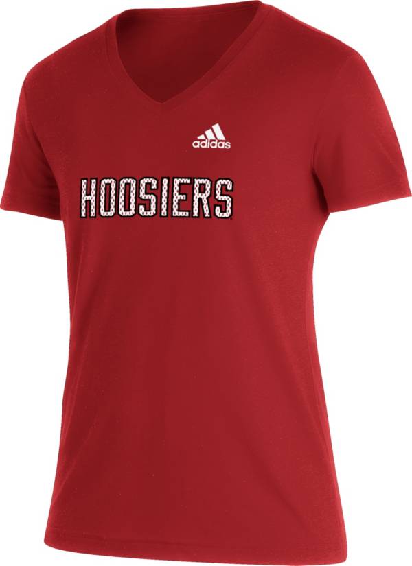 adidas Women's Indiana Hoosiers Crimson Locker Room V-Neck T-Shirt