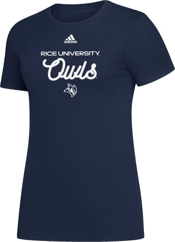 adidas Women's Rice Owls Blue Amplifier T-Shirt