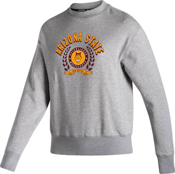 adidas Women's Arizona State Sun Devils Grey Vintage Crew Pullover Sweatshirt