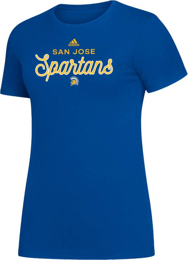 adidas Women's San Jose State Spartans Blue Amplifier T-Shirt