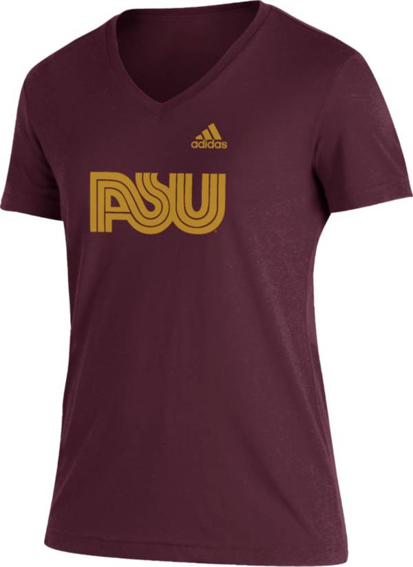 adidas Women's Arizona State Sun Devils Maroon Locker Room V-Neck T-Shirt