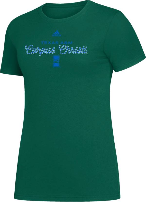 adidas Women's Texas A&M -Corpus Christi Islanders Green Amplifier T-Shirt