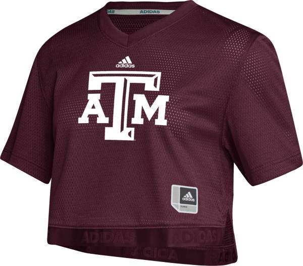 adidas Women's Texas A&M Aggies Maroon Cropped Football Jersey