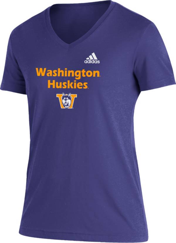 adidas Women's Washington Huskies Purple Locker Room V-Neck T-Shirt