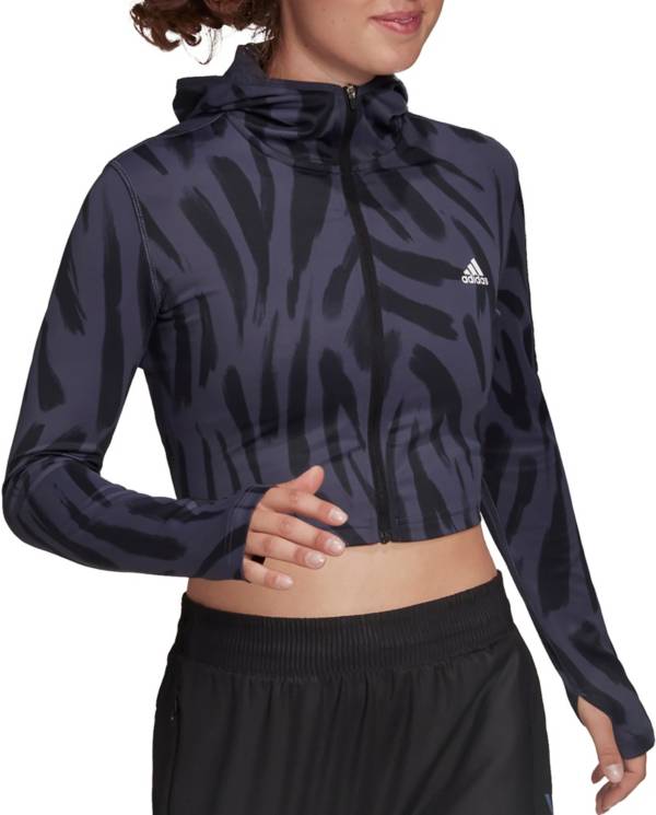 adidas Women's Run Icon Allover Print Long Sleeve Running T-Shirt