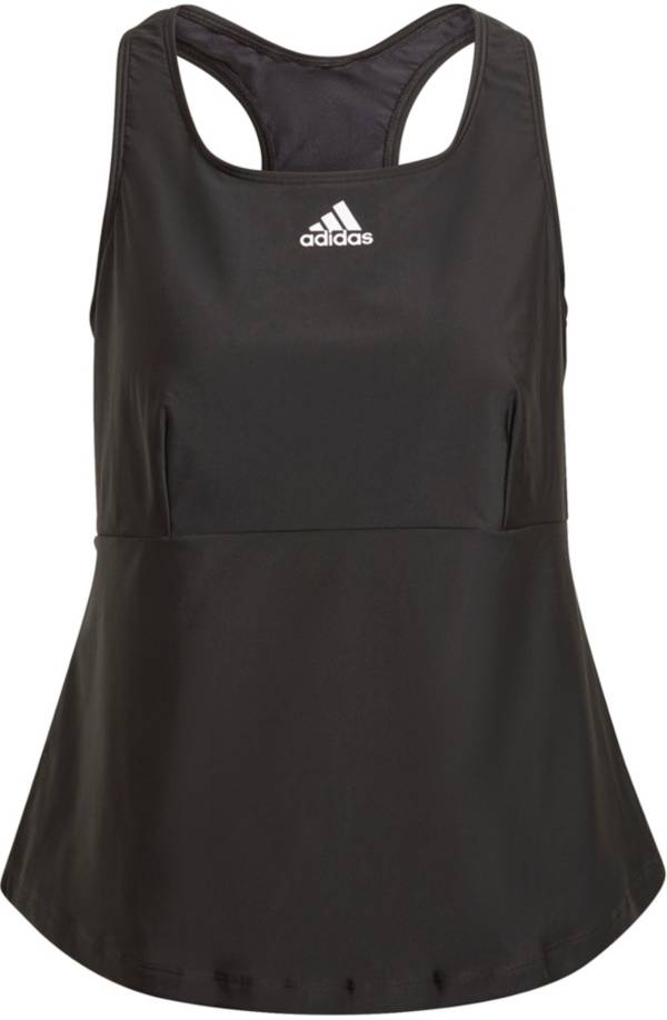 adidas Women's SH3.RO 3-Stripes Plus Size Tankini Top