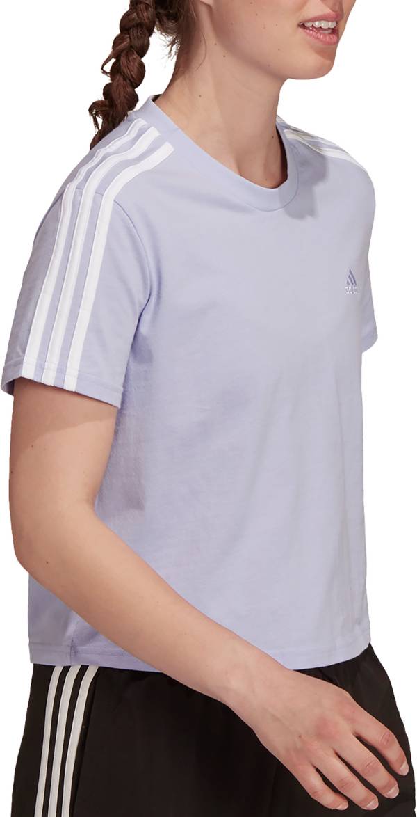 adidas Women's Essentials Loose 3-Stripes Cropped T-Shirt