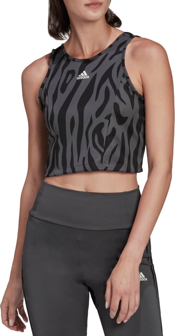 adidas Women's Tiger Print Crop Top